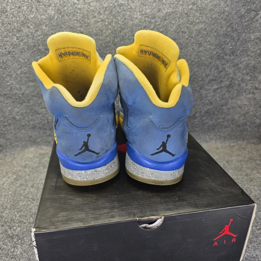 Nike Air Jordan 5 Laney JSPp Men's Size 9 Blue Yellow Grey Cement Og Box